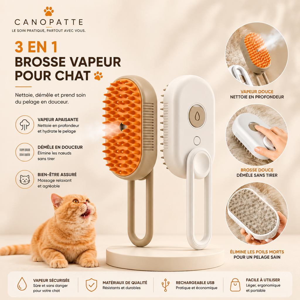 Brosse Vapeur 3-en-1 Canopatte